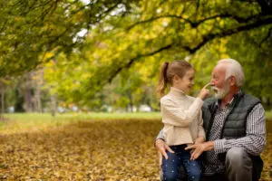 Grandfather and granddaughter