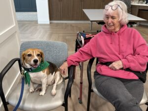 Resident with a dog